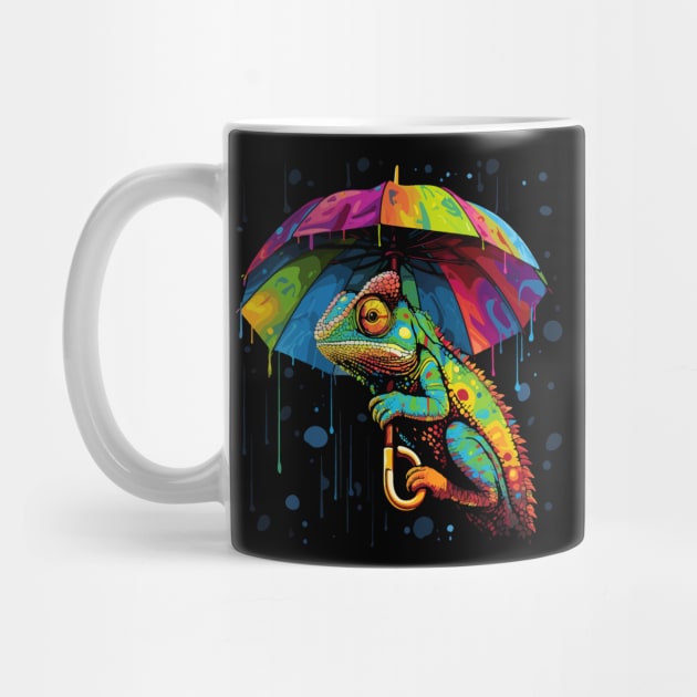 Chameleon Rainy Day With Umbrella by JH Mart
